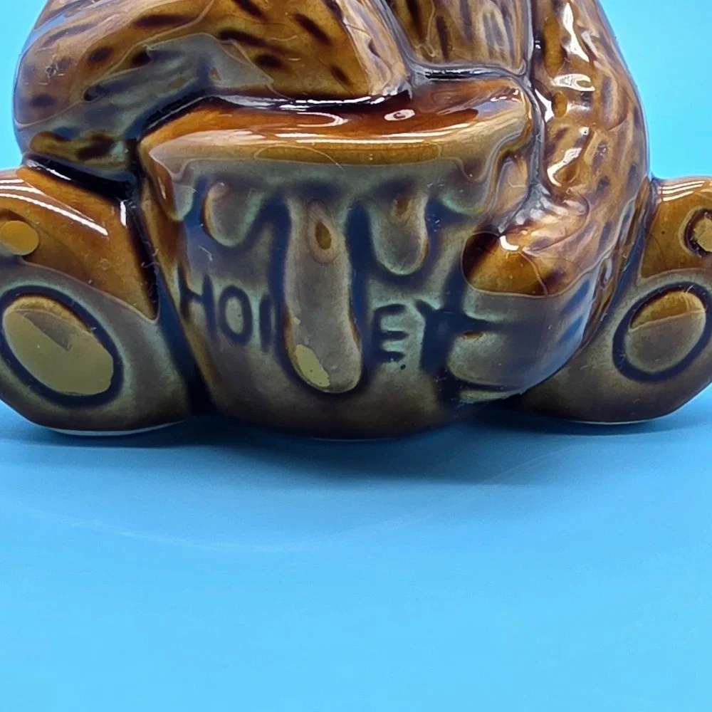 Brown Bear Honey Pot Cookie Jar Ceramic Removable Head